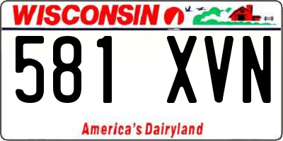 WI license plate 581XVN