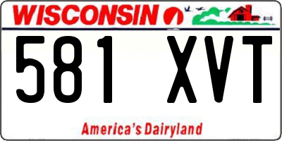 WI license plate 581XVT