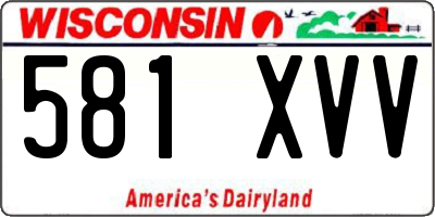 WI license plate 581XVV