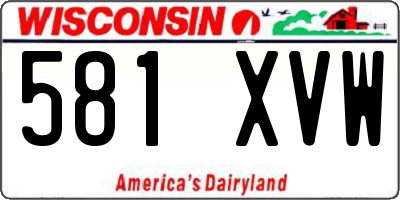 WI license plate 581XVW