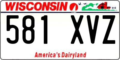 WI license plate 581XVZ