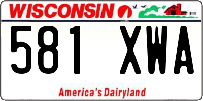 WI license plate 581XWA