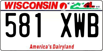 WI license plate 581XWB