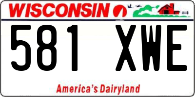 WI license plate 581XWE
