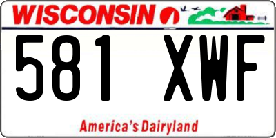 WI license plate 581XWF