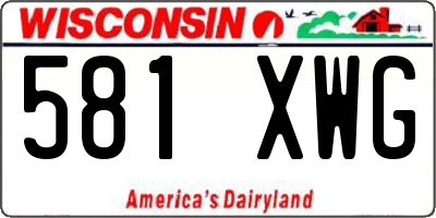 WI license plate 581XWG