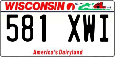 WI license plate 581XWI