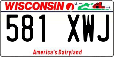 WI license plate 581XWJ