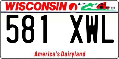 WI license plate 581XWL