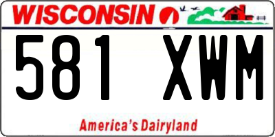 WI license plate 581XWM