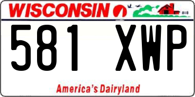 WI license plate 581XWP