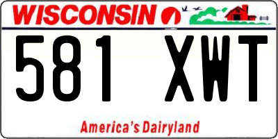 WI license plate 581XWT