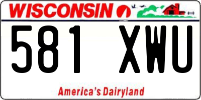 WI license plate 581XWU
