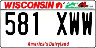 WI license plate 581XWW