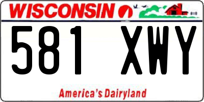 WI license plate 581XWY