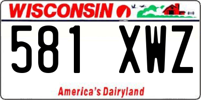 WI license plate 581XWZ