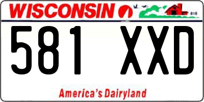 WI license plate 581XXD