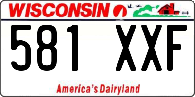 WI license plate 581XXF