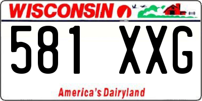 WI license plate 581XXG