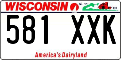 WI license plate 581XXK