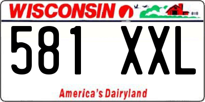 WI license plate 581XXL