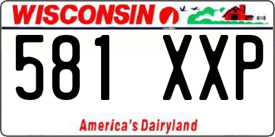 WI license plate 581XXP