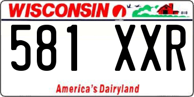 WI license plate 581XXR