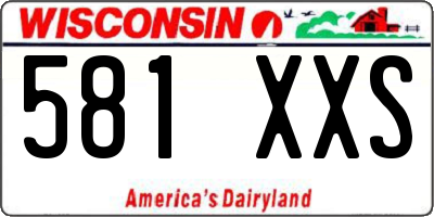 WI license plate 581XXS