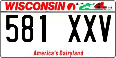 WI license plate 581XXV
