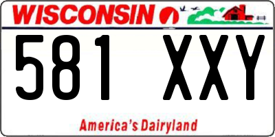 WI license plate 581XXY