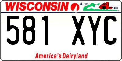 WI license plate 581XYC