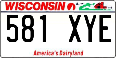WI license plate 581XYE