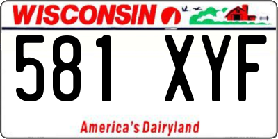 WI license plate 581XYF
