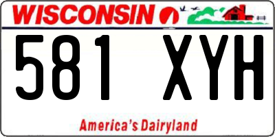 WI license plate 581XYH