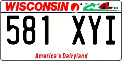 WI license plate 581XYI