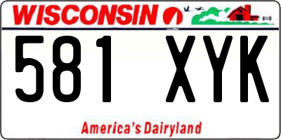 WI license plate 581XYK