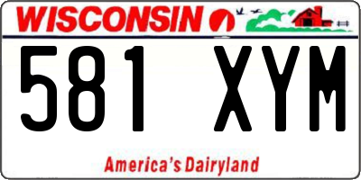 WI license plate 581XYM