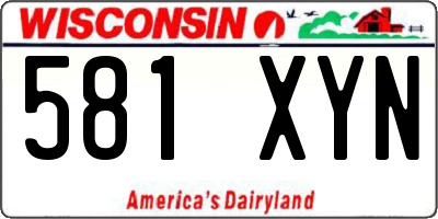 WI license plate 581XYN