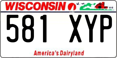 WI license plate 581XYP