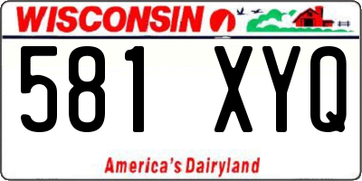WI license plate 581XYQ