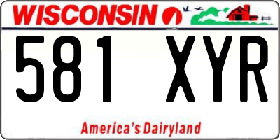 WI license plate 581XYR