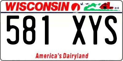 WI license plate 581XYS