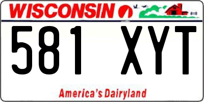 WI license plate 581XYT