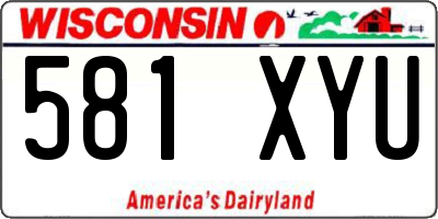 WI license plate 581XYU
