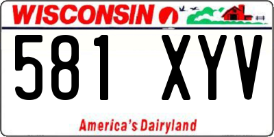 WI license plate 581XYV