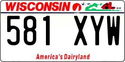 WI license plate 581XYW
