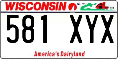 WI license plate 581XYX