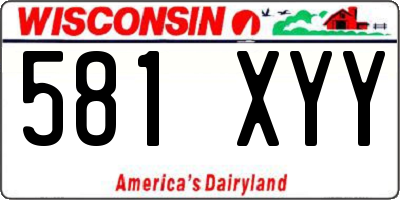 WI license plate 581XYY