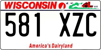 WI license plate 581XZC