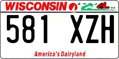 WI license plate 581XZH
